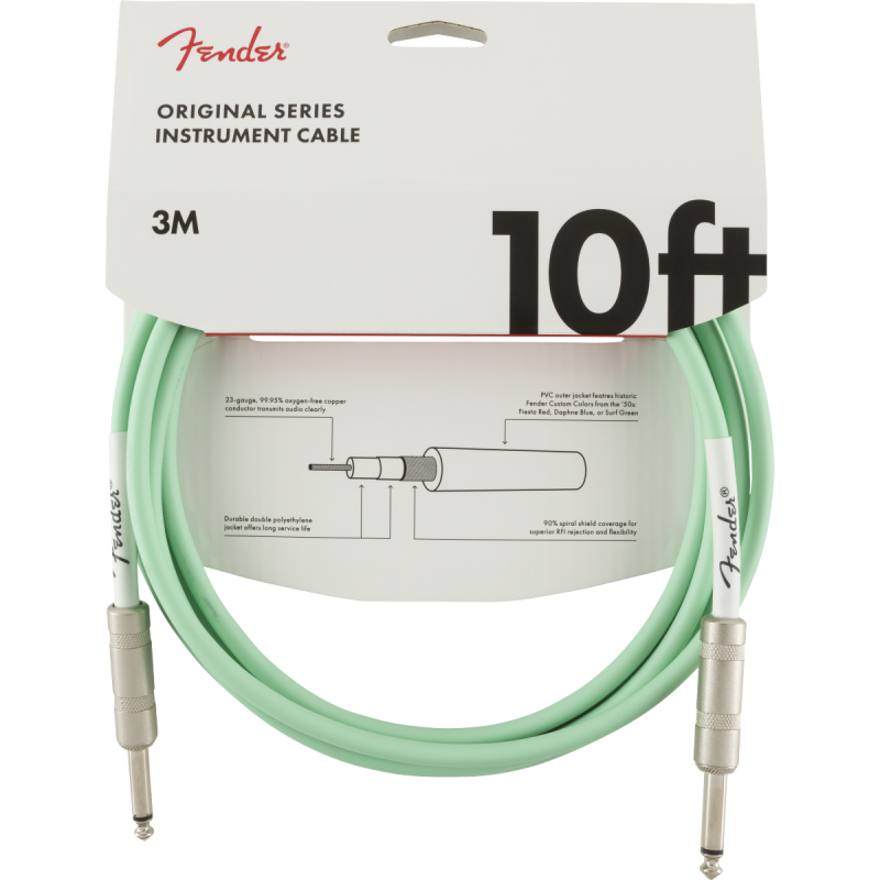 FENDER Jack Mono Original Série 3M Surf Green