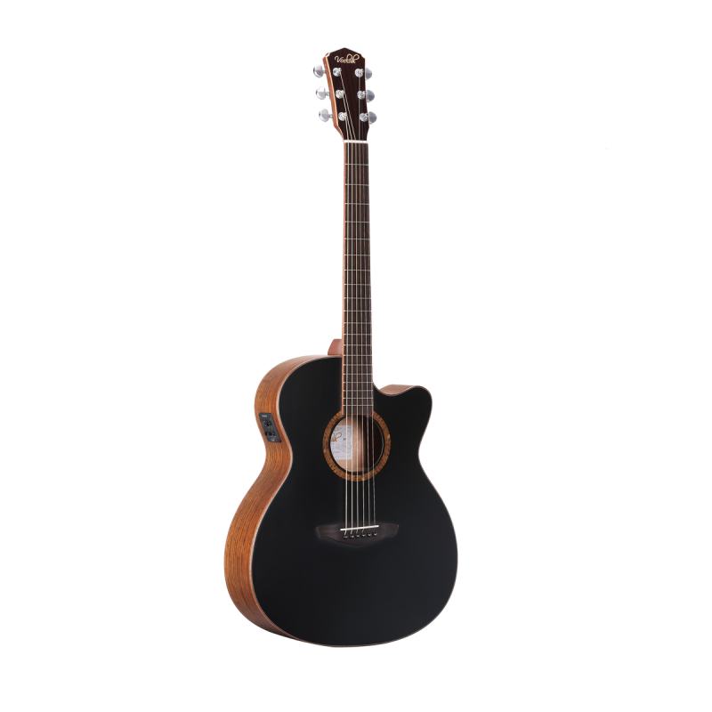 Guitare Folk V3-OMCE Noire Massive Électro